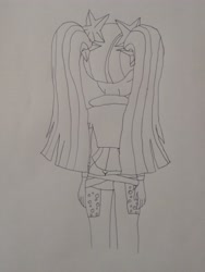 Size: 3072x4096 | Tagged: safe, anonymous artist, aria blaze, human, equestria girls, g4, ass, beautiful, beautiful hair, beautisexy, butt, butt crack, buttcrack, cute, female, funny, hilarious, humanized, pretty, rear view, sexy, solo, traditional art