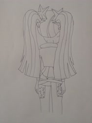 Size: 3072x4096 | Tagged: safe, anonymous artist, aria blaze, human, equestria girls, g4, ass, beautiful, beautiful hair, beautisexy, butt, buttcrack, cute, female, funny, hilarious, humanized, pretty, rear view, sexy, solo, traditional art