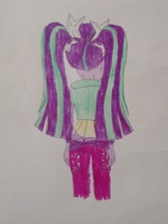 Size: 3072x4096 | Tagged: safe, anonymous artist, aria blaze, human, equestria girls, g4, ass, beautiful, beautiful hair, beautisexy, butt, butt crack, buttcrack, colored, cute, female, funny, hilarious, humanized, pretty, rear view, sexy, solo, traditional art