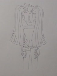 Size: 3072x4096 | Tagged: safe, anonymous artist, aria blaze, human, equestria girls, g4, ass, beautiful, beautiful hair, beautisexy, butt, buttcrack, cute, female, funny, hilarious, humanized, pretty, rear view, sexy, solo, traditional art