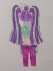 Size: 3072x4096 | Tagged: safe, anonymous artist, aria blaze, human, equestria girls, g4, ass, beautiful, beautiful hair, beautisexy, butt, buttcrack, colored, cute, female, funny, hilarious, humanized, pretty, rear view, sexy, solo, traditional art