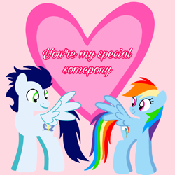 Size: 1400x1400 | Tagged: safe, artist:mlplary6, rainbow dash, soarin', pegasus, pony, g4, female, holiday, male, mare, ship:soarindash, shipping, stallion, straight, valentine's day