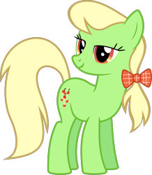 Size: 5360x6140 | Tagged: safe, artist:90sigma, apple munchies, earth pony, pony, g4, the last roundup, .svg available, absurd resolution, apple family member, background pony, bow, female, hair bow, lidded eyes, mare, simple background, solo, svg, transparent background, vector
