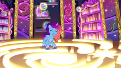 Size: 3072x1727 | Tagged: safe, screencap, misty brightdawn, pony, unicorn, g5, misty-rious new room, my little pony: tell your tale, spoiler:g5, spoiler:my little pony: tell your tale, spoiler:tyts02e05, cute, eyes closed, female, mare, mistybetes, rebirth misty, solo, teeth