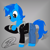 Size: 3840x3840 | Tagged: safe, artist:iamaveryrealperson, oc, oc only, oc:"d", pony, unicorn, g4, 2022, blue mane, blue pony, clothes, colored, date (time), denim, gradient background, gray background, hoodie, jacket, jeans, leather, leather jacket, looking at something, looking down, male, pants, shadow, signature, simple background, solo, stallion, standing, watch, wristwatch, zipper