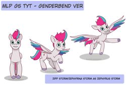 Size: 1024x697 | Tagged: safe, artist:zsnowfilez, zipp storm, pony, g5, colored wings, male, multicolored wings, rule 63, simple background, solo, transparent background, wings, zip cyclone