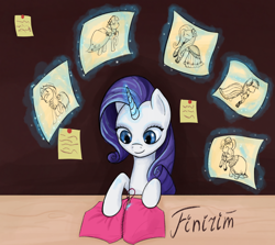 Size: 1964x1752 | Tagged: safe, artist:finirim, rarity, unicorn, g4, suited for success, female, magic, mare, solo, telekinesis