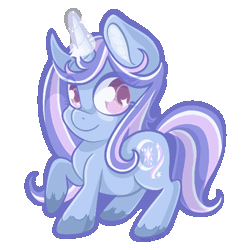 Size: 500x500 | Tagged: safe, artist:mychelle, oc, oc only, oc:moonlight shimmer, pony, animated, chibi, female, gif, magic, mare, simple background, solo, transparent background