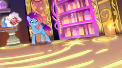 Size: 3072x1727 | Tagged: safe, screencap, misty brightdawn, pony, unicorn, g5, misty-rious new room, my little pony: tell your tale, spoiler:g5, spoiler:my little pony: tell your tale, spoiler:tyts02e05, book, female, frown, mare, rebirth misty, solo