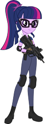 Size: 1590x4242 | Tagged: safe, alternate version, artist:edy_january, artist:twilirity, edit, part of a set, vector edit, sci-twi, twilight sparkle, human, equestria girls, g4, my little pony equestria girls: better together, armor, assault rifle, body armor, boots, bullpup, call of duty, call of duty: warzone, captain twilight, clothes, combat knife, denim, equipment, gears, glasses, gloves, gun, handgun, jeans, knife, m1911, military, mtar-21, pants, pistol, rifle, saop mctavish, shirt, shoes, simple background, soldier, solo, special forces, tactical vest, tar-21, task forces 141, transparent background, trigger discipline, united states, vector, vest, weapon