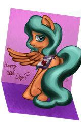 Size: 478x750 | Tagged: safe, artist:thelastphosphonian, oc, oc only, oc:aisuroma, pegasus, pony, bag, butt, looking back, plot, saddle bag, solo