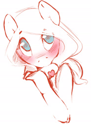 Size: 1640x2217 | Tagged: safe, artist:aisuroma, oc, oc only, oc:aisuroma, pony, blushing, bust, colored sketch, letter, love letter, portrait, sketch, solo