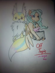 Size: 540x723 | Tagged: safe, artist:jbcblanks, oc, oc only, oc:aisuroma, pegasus, anthro, bow, breasts, cleavage, clothes, dress, furry, furry oc, hair bow, traditional art