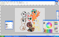 Size: 1280x800 | Tagged: safe, artist:aisuroma, oc, oc only, oc:aisuroma, pegasus, pony, mane six opening poses, microsoft windows, paint.net, windows xp