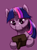 Size: 568x760 | Tagged: safe, artist:aisuroma, twilight sparkle, pony, unicorn, g4, bust, female, holding, mare, picture frame, simple background, solo