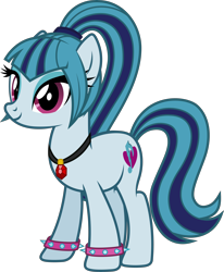 Size: 4602x5584 | Tagged: safe, artist:90sigma, sonata dusk, earth pony, pony, g4, .svg available, absurd resolution, disguise, disguised siren, earth pony sonata dusk, equestria girls ponified, female, gem, mare, ponified, simple background, siren gem, solo, studded bracelet, svg, transparent background, vector