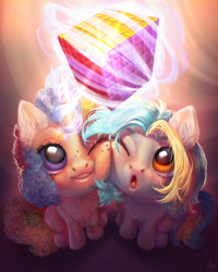 Size: 1333x1667 | Tagged: safe, artist:unt3n, oc, pegasus, unicorn, cheek to cheek, rubik's cube, smiling