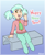 Size: 1398x1694 | Tagged: safe, artist:heretichesh, oc, oc only, oc:hope, satyr, anthro, unguligrade anthro, bench, christmas sweater, clothes, eyelashes, female, gradient background, happy new year, happy new year 2023, holiday, looking at you, new year, offspring, open mouth, open smile, parent:lyra heartstrings, signature, sitting, smiling, smiling at you, solo, sweater, text, waving, waving at you