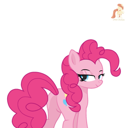 Size: 1500x1500 | Tagged: safe, artist:r4hucksake, pinkie pie, pony, g4, adorasexy, balloon butt, base used, bedroom eyes, butt, cute, eyeshadow, featureless crotch, looking at you, makeup, plot, ponk, sexy, simple background, smiling, smiling at you, solo, stupid sexy pinkie, transparent background