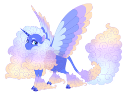 Size: 4300x3300 | Tagged: safe, artist:gigason, oc, oc only, oc:nacreous cloud, alicorn, pony, alicorn oc, blue eyelashes, cloven hooves, colored eyelashes, colored wings, colored wingtips, cyan eyes, ethereal mane, ethereal tail, female, gradient legs, gradient mane, gradient tail, horn, leonine tail, long feather, long fetlocks, magical lesbian spawn, mare, multicolored wings, obtrusive watermark, offspring, parent:oc:sun pillar, parent:princess luna, parents:canon x oc, simple background, solo, sparkly mane, sparkly tail, spread wings, standing, striped horn, tail, transparent background, unshorn fetlocks, watermark, wings