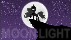 Size: 1280x720 | Tagged: safe, artist:baasik, artist:blackgryph0n, princess luna, alicorn, pony, g4, 2014, animated, artifact, brony music, cliff, copyright, cover art, downloadable, downloadable content, female, full moon, link in description, lyrics in the description, mare, moon, music, night, nostalgia, old art, old video, silhouette, solo, song, sound, sound only, stars, text, video, webm, youtube, youtube link, youtube video