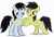 Size: 7284x5025 | Tagged: safe, artist:creedyboy124, oc, oc only, oc:chloe park, oc:sadie park, pegasus, g4, blushing, duo, duo female, female, happy, hearts and hooves day, holiday, lesbian, mare, shipping, simple background, transparent background, valentine's day