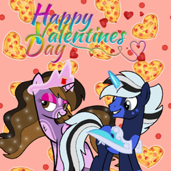 Size: 600x600 | Tagged: safe, artist:noi kincade, oc, oc:ghost pony, oc:princess kincade, alicorn, pony, g4, 2024, female, holiday, male, solo, valentine's day