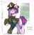 Size: 2614x2750 | Tagged: safe, artist:madiwann, oc, oc only, unicorn, captain, equal cutie mark, female, mare, metal slug, not starlight glimmer, solo, stamp, text, war