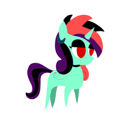 Size: 1280x1280 | Tagged: safe, alternate version, artist:skycandy, oc, oc only, oc:skycandy, alicorn, pony, choker, eyeshadow, female, goth, lidded eyes, makeup, multicolored hair, multicolored mane, simple background, solo, white background