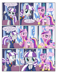 Size: 1600x2100 | Tagged: safe, artist:flash equestria photography, princess cadance, twilight velvet, alicorn, pony, unicorn, comic:yeaa, g4, clothes, comic, confused, dialogue, hearts and hooves day, jacket, looking at you, speech bubble, starry eyes, wingding eyes