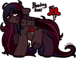 Size: 1810x1373 | Tagged: safe, artist:sexygoatgod, oc, oc only, oc:bleeding heart, pegasus, pony, female, simple background, solo, transparent background