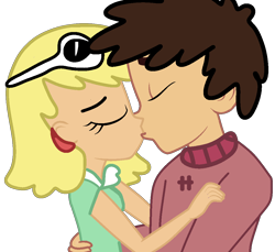 Size: 1050x960 | Tagged: safe, artist:jadeharmony, human, equestria girls, g4, crossover, gavin (the loud house), kissing, leni loud, nickelodeon, simple background, the loud house, transparent background