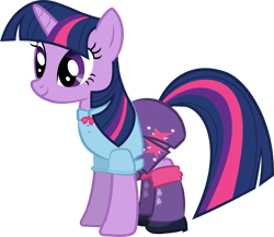 Size: 2840x2470 | Tagged: safe, artist:anayahmed2, twilight sparkle, pony, unicorn, equestria girls, g4, blouse, boots, bowtie, button-up shirt, clothes, cute, cutie mark on clothes, cutie mark on skirt, equestria girls outfit, female, high heel boots, leg warmers, mare, shirt, shoes, simple background, skirt, smiling, solo, transparent background, unicorn twilight