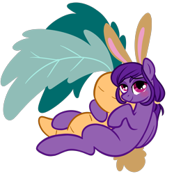 Size: 5000x5000 | Tagged: safe, artist:wtfponytime, oc, oc only, oc:misty violet, pegasus, pony, animal costume, blushing, bunny costume, bunny ears, bunny tail, clothes, costume, cuddling, eyeshadow, female, looking at you, makeup, mare, plushie, simple background, solo, tail, transparent background