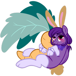 Size: 5000x5000 | Tagged: safe, artist:wtfponytime, oc, oc only, oc:misty violet, pegasus, pony, blushing, bowtie, bunny ears, bunny suit, bunny tail, clothes, cuddling, cuffs (clothes), eyeshadow, female, looking at you, makeup, mare, plushie, simple background, socks, solo, tail, transparent background