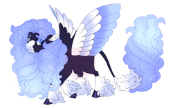 Size: 4300x2700 | Tagged: safe, artist:gigason, oc, oc only, oc:restless night, pegasus, pony, black hooves, blaze (coat marking), blue eyes, bonnet (coat marking), coat markings, colored hooves, colored wings, ethereal mane, ethereal tail, facial markings, feminine stallion, fluffy hair, frown, gradient mane, gradient tail, gradient wings, hoof polish, leonine tail, long tail, male, multicolored wings, obtrusive watermark, offspring, parent:princess luna, parent:trouble shoes, pegasus oc, poofy mane, simple background, solo, spread wings, stallion, tail, transparent background, unshorn fetlocks, watermark, wings, worried