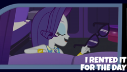 Size: 2000x1125 | Tagged: safe, edit, edited screencap, editor:quoterific, screencap, rarity, driving miss shimmer, equestria girls, g4, my little pony equestria girls: better together