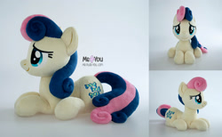 Size: 2000x1230 | Tagged: safe, artist:meplushyou, bon bon, sweetie drops, earth pony, pony, g4, irl, lying down, photo, plushie, prone, solo