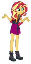 Size: 958x1980 | Tagged: safe, artist:cutler1228, edit, edited screencap, screencap, sunset shimmer, human, equestria girls, g4, background removed, boots, clothes, female, geode of empathy, magical geodes, not a vector, shirt, shoes, simple background, skirt, solo, transparent background, vest