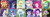 Size: 2400x800 | Tagged: safe, edit, edited screencap, screencap, applejack, dj pon-3, fluttershy, pinkie pie, rainbow dash, rarity, sci-twi, spike, spike the regular dog, starlight glimmer, sunset shimmer, trixie, twilight sparkle, vinyl scratch, alicorn, dog, human, equestria girls, g4, twilight sparkle (alicorn)