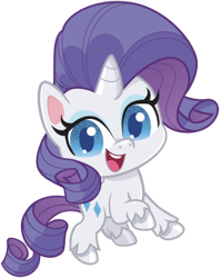 Size: 264x332 | Tagged: safe, rarity, unicorn, g4.5, my little pony: pony life, official, 2d, chibi, looking at you, simple background, solo, transparent background