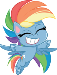 Size: 230x306 | Tagged: safe, rainbow dash, pony, g4, g4.5, my little pony: pony life, official, 2d, chibi, eyes closed, flying, happy, simple background, solo, transparent background