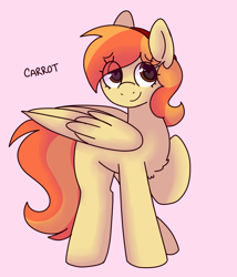 Size: 2400x2800 | Tagged: safe, artist:puppie, oc, oc:carrot spring, pegasus, heart, heart eyes, solo, wingding eyes
