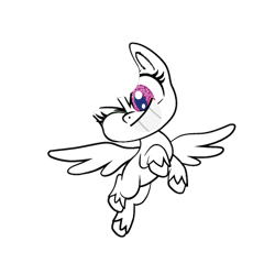 Size: 440x420 | Tagged: safe, rainbow dash, pegasus, g4.5, my little pony: pony life, official, 2d, chibi, flying, one eye closed, simple background, transparent background, wink