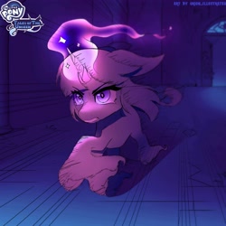 Size: 5000x5000 | Tagged: safe, artist:orion_illustrates, twilight sparkle, pony, unicorn, comic:tales of the unseen, friendship is magic, g4, castle of the royal pony sisters, colored sketch, concept art, female, glowing, glowing eyes, glowing horn, horn, magic, ruins, running, sketch, unicorn twilight