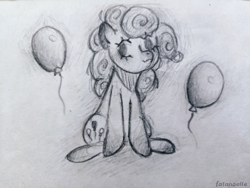 Size: 4624x3472 | Tagged: safe, pinkie pie, g4, pencil drawing, sitting, sketch, traditional art