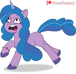 Size: 3000x2920 | Tagged: safe, artist:frownfactory, izzy moonbow, pony, unicorn, g5, my little pony: tell your tale, bracelet, female, horn, jewelry, mare, open mouth, running, simple background, solo, transparent background, vector