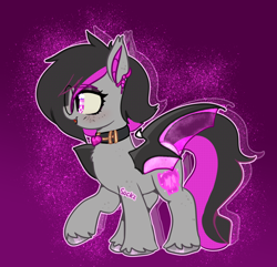 Size: 1122x1083 | Tagged: safe, artist:nyansockz, oc, oc:fangtasia, bat pony, glasses, simple background