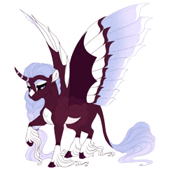 Size: 3600x3700 | Tagged: safe, artist:gigason, oc, oc only, oc:cabernet, alicorn, pony, cloven hooves, colored wings, female, mare, multicolored wings, obtrusive watermark, simple background, solo, transparent background, unshorn fetlocks, watermark, wings