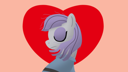 Size: 1920x1080 | Tagged: safe, artist:mightyshockwave, maud pie, g4, eyeshadow, heart, lineless, makeup, simple background, solo, windswept mane